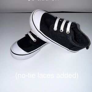 wonder nation Black Canvas Kids No-Tie Sneakers
